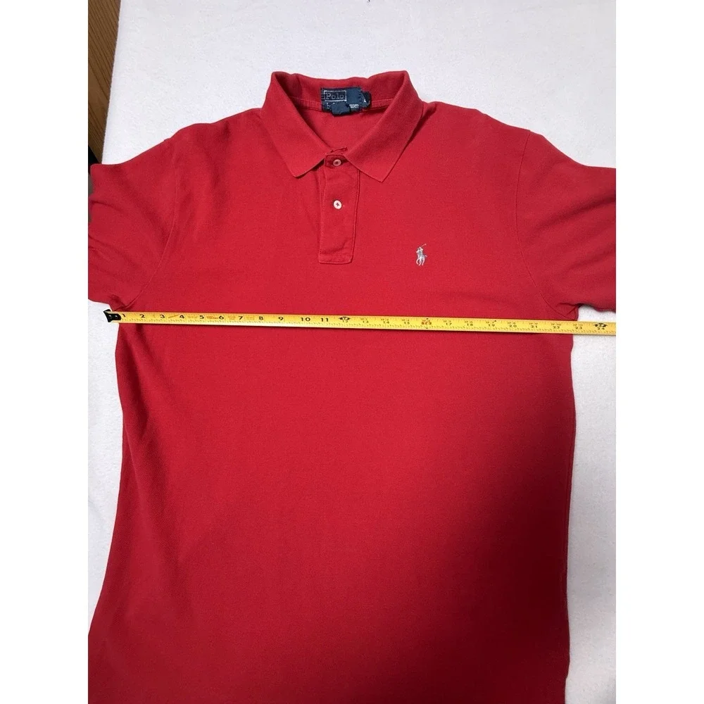 Ralph Lauren Men Polo Shirt Size L Red Pony Short Sleeve Cotton